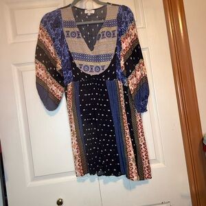 Umgee Boho Patchwork Dress - S